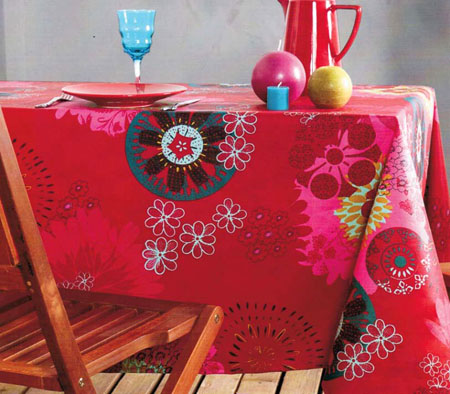 Coated tablecloth (Mandala. red) - Click Image to Close